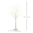 HOMCOM - Arbre de bouleau artificiel lumineux 5 pi avec 96 LED blanc chaud - blanc-Les branches pliables permettent de bricoler la forme de l'arbre 