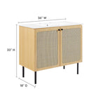 Modway - Chaucer 36" Vanette de salle de bain - Oak White-Tablette réglable