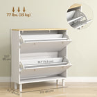 HOMCOM - Armoire de rangement à chaussures étroite avec étagères ajustables - blanc-Design compact adapté aux petits espaces 