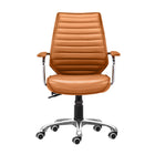 Zuo - Enterprise Low Back Chaise de bureau - Terre cuite-Moelleux et durable pour un confort quotidien exceptionnel