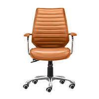 Zuo - Enterprise Low Back Chaise de bureau - Terre cuite-Moelleux et durable pour un confort quotidien exceptionnel
