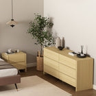 Manhattan Comfort - Linda 72" Moderne Commode Double à 6 Tiroirs - Chêne Naturel-10