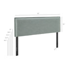 Modway - Camille Mélange de lin rembourré Tête de lit King Size - Bande bleue Spa-Housse amovible