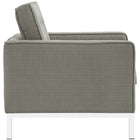 Modway - Loft Tissu rembourré Fauteuil - Granite-Cadre tubulaire en acier inoxydable