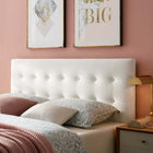 Modway - Emily Biscuit Touffé Performance Velvet Tête de lit Queen, Blanc-Tissu résistant aux taches durable