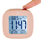 Marathon - Réveil compact Cl030058pi avec température et date, 3 x 3 x 1 po, rose-Taille du cadran : 2 po x 2 po