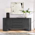 Modway - Duval 71" arrondi Armoire de rangement de buffet - Noir-Construction en MDF et panneau de particules