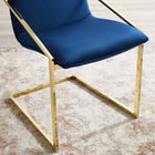 Modway - Pitch Performance Velvet Fauteuil à manger - Marine d’or-Revêtement en velours de performance