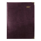 Brownline - 2027 agenda quotidien Executive avec reliure cousue – 10 3/4 po x 7 3/4 po – couleurs assorties – trilingue-Calendriers de 8 mois sur chaque page
double