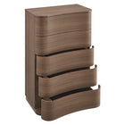 Modway - Mirae 5 tiroirs Commode courbe, Chêne brun brossé-Assemblée requise