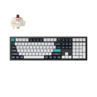 Keychron - Q6 Max RGB Wireless Mechanical Keyboard - Brown Switch - Full-size Layout wiith Knob - Carbon Black-Connectivité exceptionnelle : Passez sans effort d'un appareil à l'autre avec la connexion sans fil 2,4 GHz ou Bluetooth 5.1, offrant des temps de réponse rapides et des capacités multitâches sur votre ordinateur, téléphone et tablette.