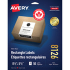 Avery - Étiquettes rectangulaires blaches avec TrueBlock, 8-1/2 po x 5-1/2 po, Paquet de 50 (8126)-8-1/2po x 5-1/2po, blanche