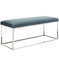 Modway - Anticipate Performance Velvet Banc in Bleu de mer-Lit ou banc de salon moderne