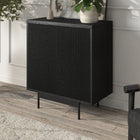Hudson&Canal - Meuble d'appoint Whitman 28 po de largeur - Grain noir-Fabriqué à partir de matériaux MDF robustes avec une finition grainée noire