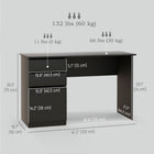 HOMCOM - Bureau moderne pour ordinateur - 47,25 po L x 19,75 po l x 29,5 po H - noir-Construction solide avec des panneaux de particules de qualité