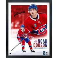 Frameworth - Cadre Noah Dobson Collage Portrait Canadiens - Impression Encadrée - 16 po L x 20 po H-Sous licence officielle de la LNH et NHLPA - met en vedette Noah Dobson et les Canadiens de Montréal avec signature en fac-similé imprimée