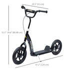 HOMCOM - Trottinette freestyle pro réglable pour enfants, vélo de rue, noir-Guidon réglable, adapté aux enfants de plusieurs âges