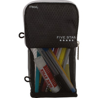 Five Star - Pochette à crayons Stand 'N Store - 8 po x 4,5 po - noir / gris-Noir / gris