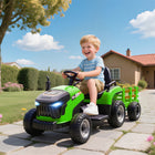 Qaba - Tracteur électrique 12V pour enfants avec remorque et télécommande - vert-Deux modes offrent le contrôle aux enfants ou aux parents à distance 