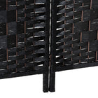HOMCOM - Séparateur de pièce autoportant à 4 panneaux tissé à la main pour bureau à domicile - noir-Dimensions totales : 70,9 po l x 0,8 po P x 70,9 po H (180 x 2 x 180 cm) 
