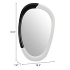 Zuo - Miroir Muna - Blanc/Noir-Garantie limitée de 3 ans