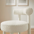 Modway - Toulouse Tissu Boucle Tabouret de comptoir - Argent ivoire-Rembourrage en mousse dense