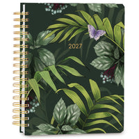 High Note - Agenda hebdomadaire/mensuel 2027 - Greenery - Anglais-Couverture rigide durable et résistante aux éraflures, reliure Wire-O apparente, fermeture élastique