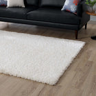 Modway - Enyssa Solide Tapis 5 pi l x 8 pi L Shag Area - Blanc ivoire-100% polypropylène