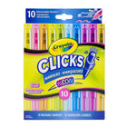 Crayola - Marqueurs rétractables Clicks - Néon - Paquet de 10-ENSEMBLE DE MARQUEURS RÉTRACTABLES CLICKS CRAYOLA : Comprend 10 marqueurs rétractables Crayola aux couleurs néon