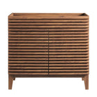 Modway - Render 36" Armoire à coiffeuse de salle de bain - Noyer-Vanité moderne du milieu du siècle