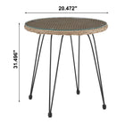 Manhattan Comfort - Ensemble de salon de patio moderne Antibes pour 2 personnes avec table d’appoint - beige et gris - lot de 3-Table d’appoint avec verre trempé amovible de 5 mm