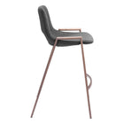 Zuo - Desi Tabouret de comptoir - Noir/Noyer - Ensemble de 2-Garantie limitée de 3 ans