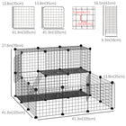PawHut - Parc pour cochons d’Inde et lapins à 31 panneaux avec porte-Des attaches en plastique et un maillet en bois sont inclus pour vous aider à assembler la cage 
