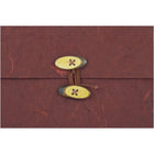 JAM Paper - Portfolio avec fermeture à bouton et à cordon - 9 x 11 3/4 x 5/8 - Rainforest Burgundy-Taille: 9 x 11,75 x 0,625