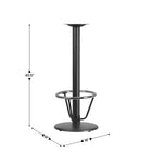 Flash Furniture Base ronde de table de restaurant de 18 po Pied central de 3 po de diamètre à hauteur du bar et anneau de pied-Configuration de base ronde