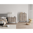 Manhattan Comfort - Dumbo commode moderne et commode haute 5 tiroirs - gris rustique - ensemble de 2-Comprend 8 tiroirs à extension totale conçus avec des lignes nervurées texturées verticales