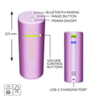Ultimate Ears - MEGABOOM 4, enceinte Bluetooth portable étanche, Lilas enchanté-Enceinte sans fil résistante aux chutes, avec longue portée: profitez d'une portée sans fil de 45 mètres et d'une résistance aux chutes jusqu’à 1 mètre