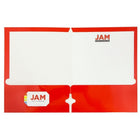 JAM Paper Chemise de présentation lustrée 3 trous à 2 pochettes, 9 1/4 x 11 1/2 po, rouge, 12/paq.-Poids : 1,2 lb