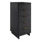 Manhattan Comfort - Granville commode moderne haute étroite et standard - gris foncé - ensemble de 2-Base de balai moderne ouverte avec pieds latéraux, ajoutant un design de mode sans couture et de la durabilité