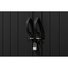 Suncast - Remise de rangement Modernist 6 pi x 5 pi - Poivre noir/Noir-Les portes verrouillables par cadenas gardent le contenu en sécurité, cadenas non inclus.