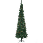 HOMCOM - Arbre de Noël Artificiel Effilé 7 - 5 Pieds Décoration Maison Fête avec Cônes de Pin-Riche de 2 types de pointes à superposer (aiguilles de pin et branches ordinaires), de pommes de pin qui donnent un aspect sain et naturel 