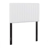 Modway - Keira Imitation cuir Tête de lit jumelée, Blanc-Tête de lit moderne contemporaine