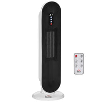 HOMCOM - Chauffage tour céramique 1000 W/1500 W avec oscillation à 45 degrés-Le radiateur autoportant moderne au design compact s'adapte au salon, à la chambre à coucher et au bureau 