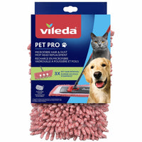 Vileda - Recharge Pet Pro - Rose-Sa frange dense en microfibre 100 % crée une action électrostatique eliminer 3X les poils d'animaux