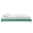Modway - Sutton Performance Velvet Cadre de lit King, Monnaie-Poutre centrale renforcée et jambes de soutien