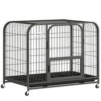 PawHut - Cage pour chien robuste, grande cage pour chien avec roulettes-Le cadre en acier carré robuste empêche la mastication et les fugues pour une tranquillité totale 
