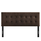 Modway - Emily Velours de performance résistant aux taches Tête de lit King Size, Marron chocolat-Assemblée requise