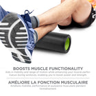 PurAthletics - Rouleau à surface lisse - Noir-Compact et portable