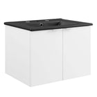 Modway - Maybelle 24" Vanité de salle de bain murale - Blanc Noir-Assemblée requise