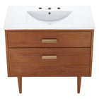 Modway - Cassia 36" Vanette de salle de bain - Blanc naturel-9